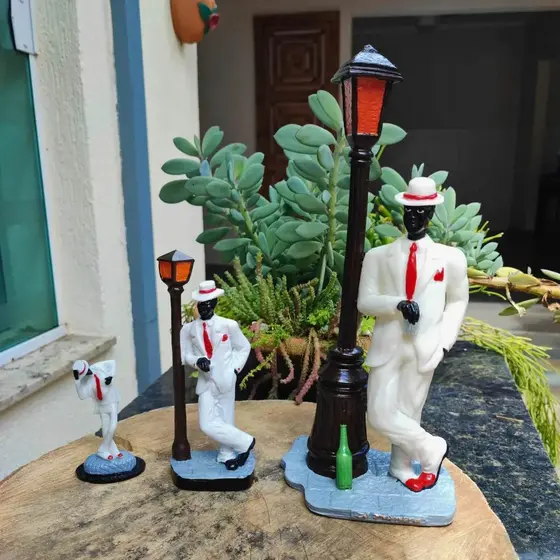 Zé Pelintra Poste Orixá Umbanda Imagem Estatua Resina 1 Un