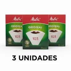 Kit 3 caixas Filtro de Papel Melita Original 103 30 unid cada Dupla Filtragem Descartavel