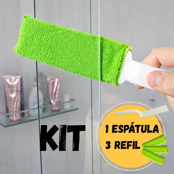 Limpa BoxTranspasse Limpador de vao estreito, frestas de Vidros e Janelas  1 Espatula + 3 Refil