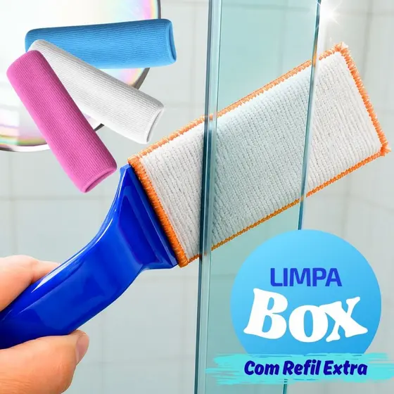 Limpa Box Transpasse Vão Frestas de Vidros Janelas Local Dificil Acesso Espátula e Refil