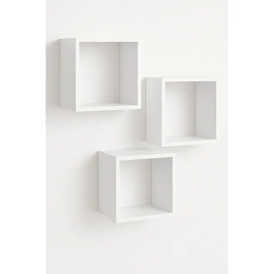 Kit 3 Nichos Mdf Branco 30x30 Decoração Versátil