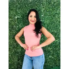 Blusinha Feminina Gola Alta JOANA /malha/Canelado  Garrafinha 2024- MODA PRIMAVERA E VERÃO