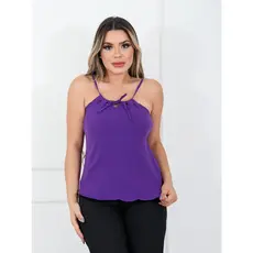 Blusa Regata Duna de Alça Fina com Aberturas no Decote - Milu Variedades Moda Feminina