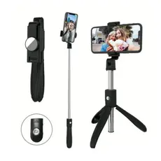 Bastão Pau De Selfie 2 em 1 Bluetooth Tripé com Controle para ios e android