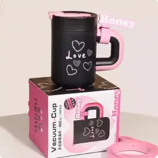 Copo térmico de aço inoxidável 400ml, com Alça e Tampa Premium Lançamento Caneca para Café.