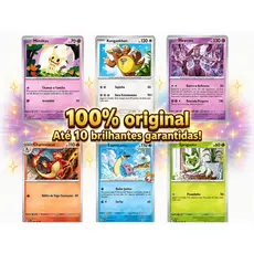 Lote Cartas pokemon até 110 cartas com Brilhantes garantidas originais