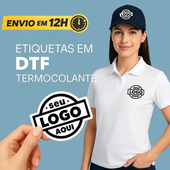Logotipo Termocolante Dtf 10x10cm Uniforme Camiseta Roupa Tecido Futebol Time