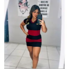 Vestido Feminino Midi Bordado Meia Manga 100% Algodão Listrado Confortável do PP ao GG Casual Elegante