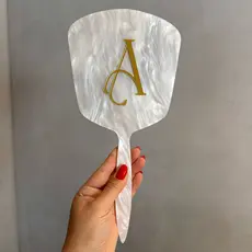 ESPELHO de mão de VIDRO GLOW personalizado acrilico para consultorio estudio clínica design