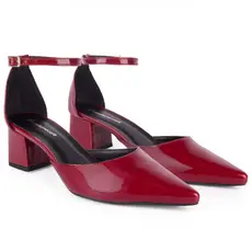 Scarpin Slingback Feminino Salto Bloco 5cm Bico Fino Elegante