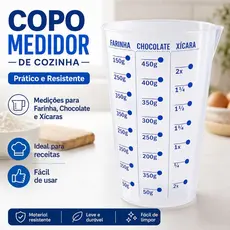 Copo Medidor Transparente 500ML De Cozinha Dosador Medidas Receitas