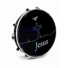Pandeiro Profissional 10 Pele Holográfica Jesus Corpo Abs