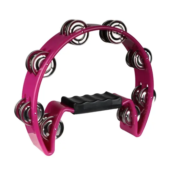 Pandeiro Meia Lua Pandeirola ROSA 16 Platinelas Inox - Luen Cod. 40070RS