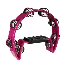 Pandeiro Meia Lua Pandeirola ROSA 16 Platinelas Inox - Luen Cod. 40070RS