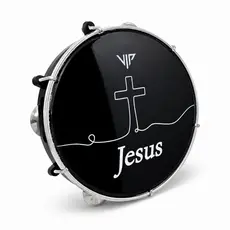 Pandeiro Profissional 10 Pol Pele Leitosa Preto Vip Jesus P10-JESUS1-SP - 60166
