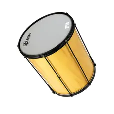 Surdo 60x18 Luen Brasil Folheado com Verniz Pele Leitosa Aro Chapa Preto 8 Afinações