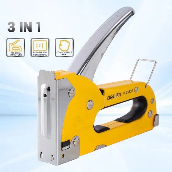 Grampeador Tapeceiro + 600 Grampos Ferramentas Profissional