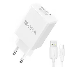 Carregador Usb 1Hora com Cabo Usb Tipo C 2.0A Branco