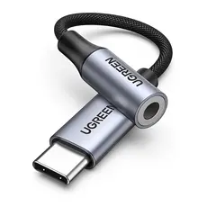 Cabo Áudio Ugreen Av161 Usb Tipo C para 3,5mm 10cm Cinza