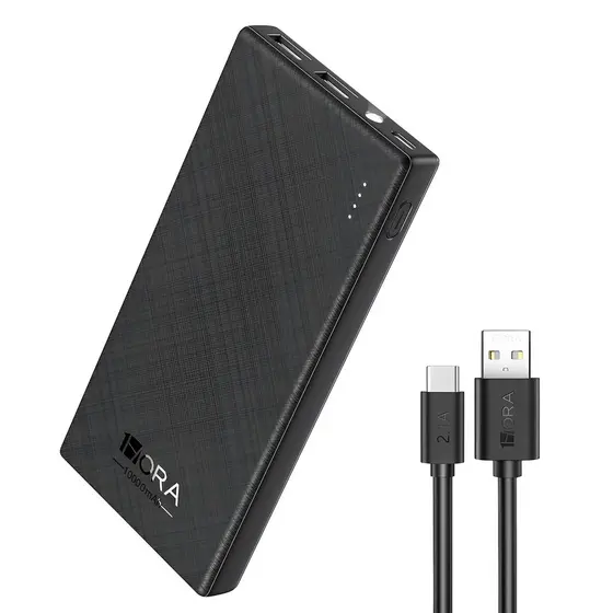 Carregador Portátil 1HoraPowerBank Pd20W 10000mAh Preto