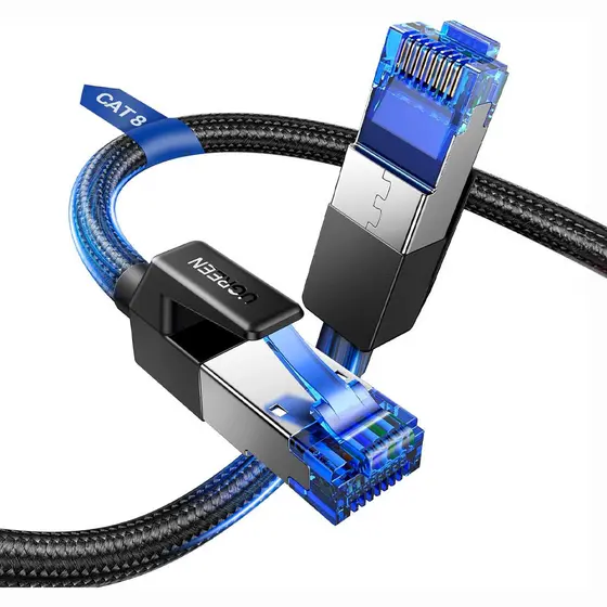Cabo de Rede Rj45 Ugreen Cat8 F/FTP Macho 5 Metros Preto