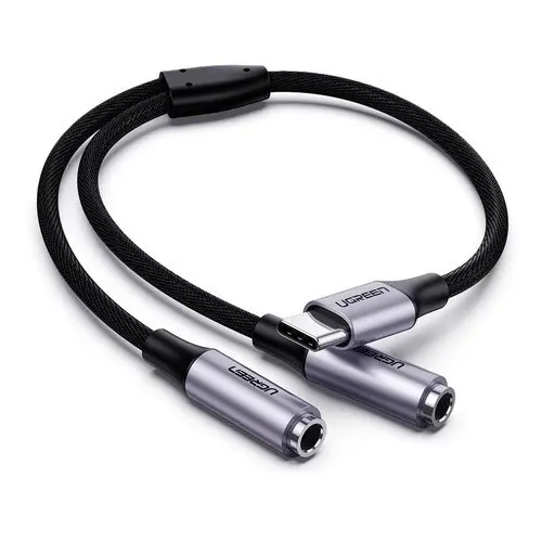 Cabo de Áudio Ugreen AV144 Usb Tipo C Macho para 3,5mm Fêmea 25cm