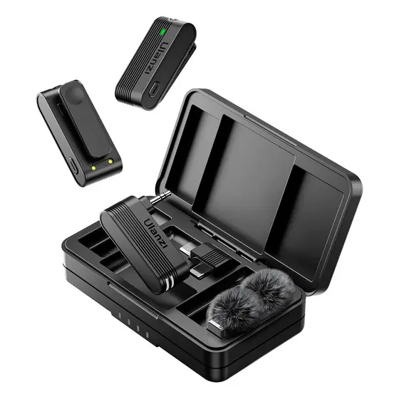 Microfone Sem Fio Ulanzi A100 Usb C Lapela Android Preto