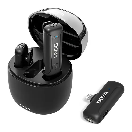 Sistema Microfone de Lapela Boya By-wm3t-d2 p/Ios Preto