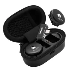 Sistema Microfone Sem Fio Boya Omic-U Usb C Lapela Preto