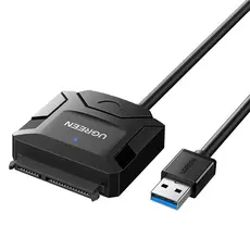 Adaptador Ugreen Usb A 3.0 p/SATA III Disco Rígido Preto