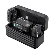 Microfone de Lapela Boya Boyamic 2-02 Usb C/3.5mm Preto