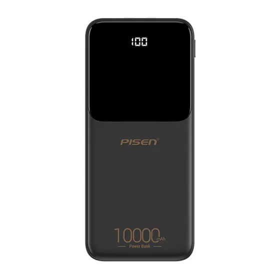 Power Bank 10000mAh Pisen Bateria Portátil Max 10W Preta
