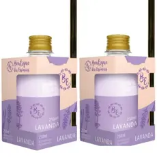Kit 2 Aromatizador Ambiente 250ml Varetas BE Lavanda Difusor Casa Perfumada