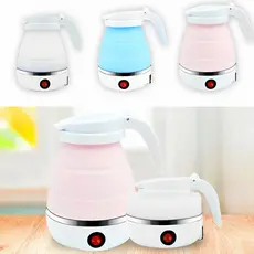 Jarra Chaleira Eletrica Retrátil 600ml 110v / 220v Silicone Esquentar Leite Café Chá