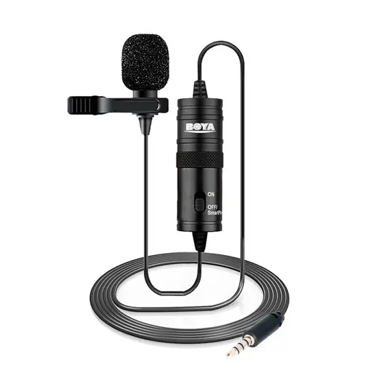 Microfone Lapela Boya By-m1 3.5mm Plug Play Preto