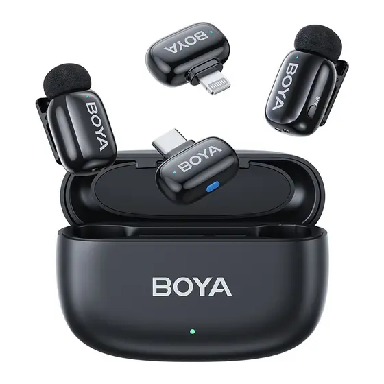 Boya Microfone Sem Fio Mini-12 Lapela Android/Ios Preto