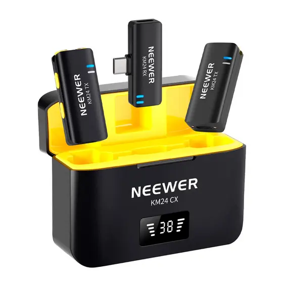 Microfone de Lapela Neewer Usb C p/Iphone 15/Android Preto