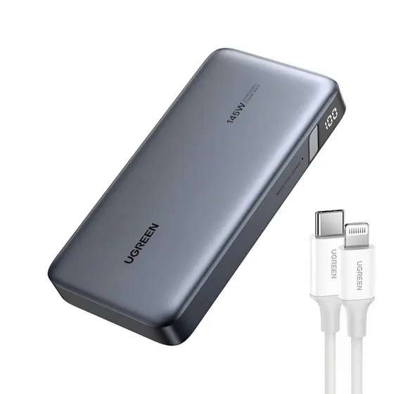 Carregador Portátil Ugreen 25000mAh Power Bank PD 145W + Cabo iOS (K-5945-3673)