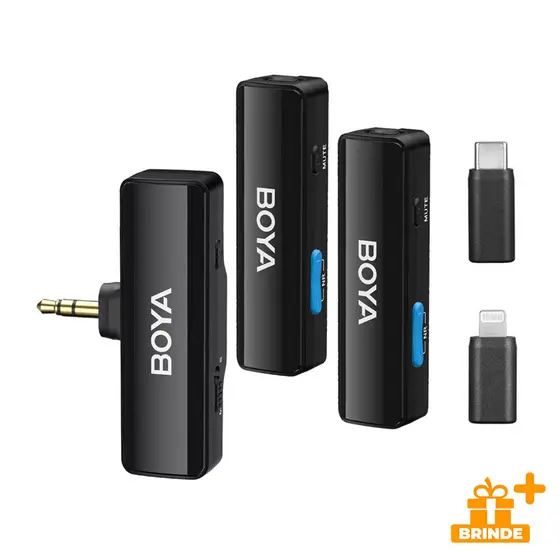 Microfone Lapela Boyalink A2 Android/Ios 3.5mm Preto