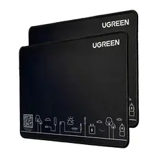 Mouse Pad Ugreen Borracha Antiderrapante Pequeno Preto 2 Unidades