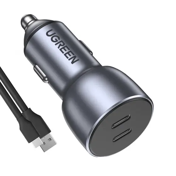 Carregador Veicular Ugreen Usb C Turbo Qc 3.0 40W +Cabo (K-5003-5887)