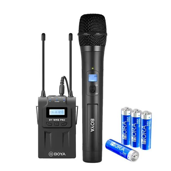 Microfone Sem Fio Boya By-WM8 Pro-K3 + 4 Pilhas Alcalina AAA (K-2982-5890)