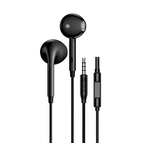 Fone Ouvido Com Fio 1Hora Conector 3.5mm Cabo 1,2M Preto