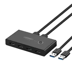 Switch Compartilhamento Usb 3.0 Ugreen 4 em 1 Preto