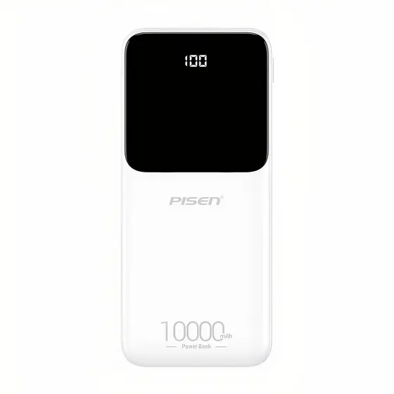 Power Bank 10000mAh Pisen Bateria Portátil 10W Branca