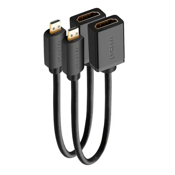 Cabo Adaptador Micro Hdmi para Hdmi Ugreen 22cm Preto 2 Unidades
