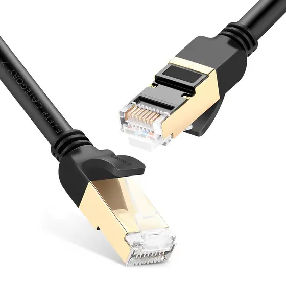 Cabo de Rede Ugreen Cat7 F/FTP Round Ethernet 3 M Preto