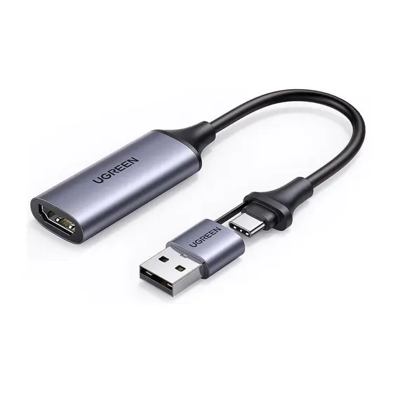 Adaptador de Vídeo Ugreen Hdmi Femêa p/Usb A/C Macho Preto