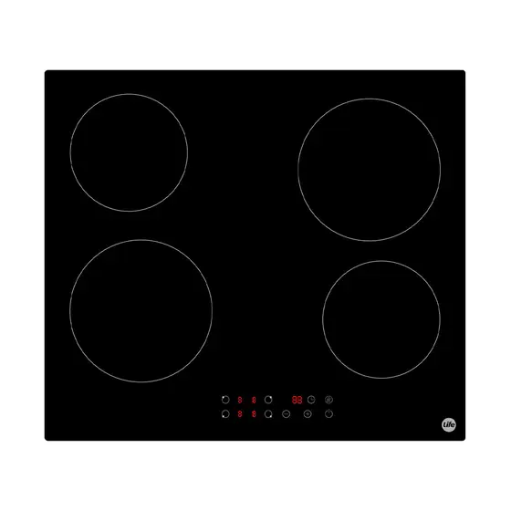 Cooktop Cerâmica Life 4 Zonas Preto 60cm Vitrocerâmica