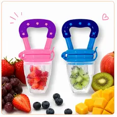 chupeta Alimentadora Bebe Para Frutas Com Tampa Higiênica Prática Com Bico De Mamadeira Macio